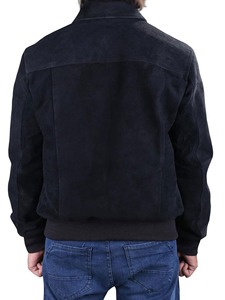 Black <b>Suede</b> Leather Men's Winter Bomber <b>Jacket</b> Vintage Breathable Premium Quality Good Price. - Product Image 5