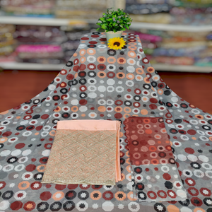 Colección Eid: Elegancia Somalí - Tela de Voile Jacquard de Sarga Tejida con Estampado Digital de Estrellas para Boda - Product Image 1