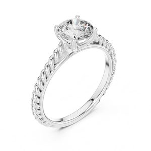 Bague de fiançailles solitaire en moissanite ronde, bague de mariage, bague de demande en mariage, bague pour femme à porter au quotidien, bague cadeau d'anniversaire - Product Image 2