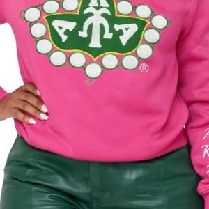 Green AKA <b>Ivy</b> Chenille Sweatshirt Pullover Crew Neck Long Sleeve Top Soft Fleece Women Casual Fashion Sorority Apparel Stylish - Product Image 6