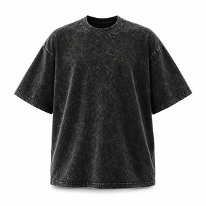 Camiseta Oversize de Algodón Pesado con Lavado Ácido y Efecto Vintage para Streetwear, al por Mayor, OEM - Product Image 1