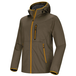 <b>Men's</b> Hooded Windproof Softshell <b>Jacket</b> With Zippered Pockets And Adjustable Hood Autumn Casual Wear - Product Image 3