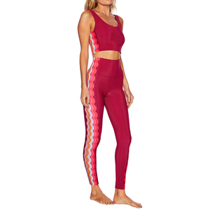 Best Design Yoga <b>Crop</b> <b>Top</b> & Legging Set High-Waisted Lace Detail Spandex/Nylon Quick Dry Workout Gym Fitness - Product Image 5