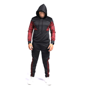 Meilleures ventes, nouvelle collection, qualité supérieure, avec logo personnalisé, couleur contrastée noir et rouge, nouvelle tendance, survêtements légers en polyester et coton - Product Image 1