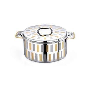 Casserole moderne en acier inoxydable avec couvercle, design rond, durable, compatible avec toutes les plaques de cuisson, passe au lave-vaisselle - Product Image 1