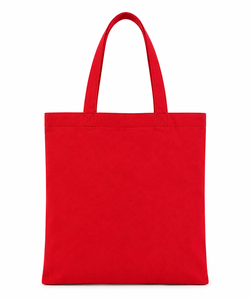 กระเป๋าผ้าแคนวาสสีแดง 14x16 นิ้ว สีพื้น เย็บเสริมความแข็งแรง สายสะพายไหล่ ใช้ได้ทุกวัน กระเป๋าช้อปปิ้ง - Product Image 1