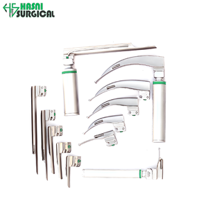 Fournisseur d'instruments chirurgicaux pour distributeurs : Ensemble de 12 pièces de laryngoscopes à fibre optique Macintosh et Miller avec 3 poignées et étui - Product Image 3