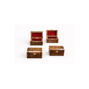 Boîte à perles de prière en bois de teck avec incrustation en laiton, fabrication artisanale de Moradabad, vente en gros - Product Image 1