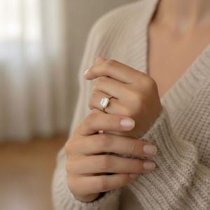 Unique 2.40Ct <b>Emerald</b> Brilliant Lab Diamond <b>Ring</b> 925 Sterling <b>Silver</b> <b>Ring</b> Lightweight Style Engagement Jewelry For Anniversary - Product Image 1