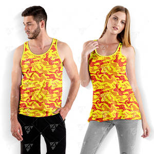 Créez votre propre design, logo personnalisé, débardeur sportif à col rond en polyester épais, léger, respirant, à séchage rapide, imprimé par sublimation - Product Image 1