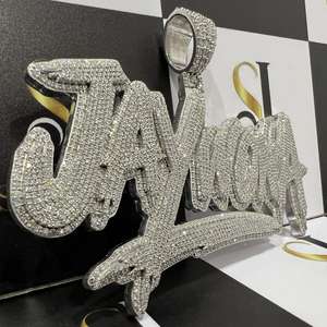 Colgante con Nombre de Moissanita VVS Totalmente Incrustada, Plata 925, Joyería Hip Hop Personalizada para Hombre, Letra Personalizada, Certificado GRA, Precio de Fábrica - Product Image 6