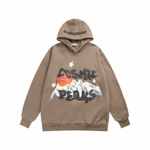 Sweats à capuche streetwear unis avec impression en relief, surdimensionnés, style hip-hop, personnalisables - Product Image 1