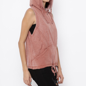 Débardeur à capuche long en jersey pour femme, séchage rapide, sans manches, pour le sport, l'entraînement en extérieur, la course à pied, les activités sportives, la gym - Product Image 2
