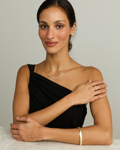 Collier tennis en diamants de laboratoire en forme de V, 100 CTW, or jaune 10K, bijoux fins pour femme, cadeau de luxe, diamants de laboratoire pour femme - Product Image 1