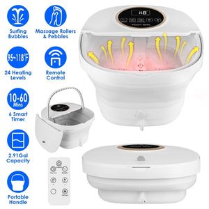 Bain de pieds électrique pliable avec télécommande, 24 niveaux de chauffage et 6 jets à bulles - Product Image 2