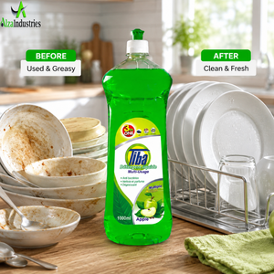 Nettoyage de la vaisselle à la maison |   Détergent à vaisselle à haute mousse à l'odeur de pomme verte, dégraissant pour la vaisselle, les ustensiles et les casseroles de cuisine, 1000 ml - Product Image 3
