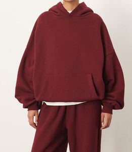 Sweat-shirt en molleton écologique pour femme, coupe ample, en coton, avec logo personnalisé brodé, effet délavé, style streetwear pour l'hiver - Product Image 2