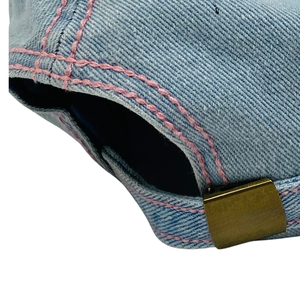 PRETTY GIRL <b>Light</b> Denim Hat Women Girls Fashion Denim Baseball Cap Custom Embroidery Adjustable Cotton Jean Cap Casual Street - Product Image 3