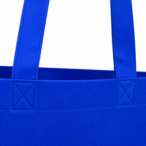 Blue Non Woven Tote <b>Bag</b> Large Size Custom Logo Printed Shopping <b>Bag</b> <b>Long</b> Handle - Product Image 3