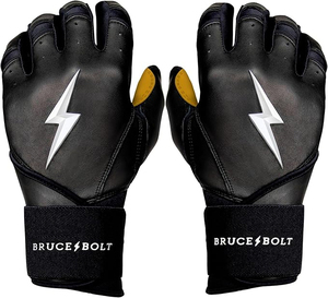 Gants de frappeur de baseball Bruce Bolt Leather Original Series, à doigts entiers, respirants, légers, écologiques, avec fermeture auto-agrippante - Product Image 1