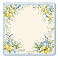 Alas Mahjong Lipat Custom Grosir Lemon Bird 33x33 Inch Premium Neoprene Anti Slip Poker American Mahjong Mat OEM Garden