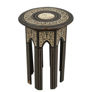 Mesa de centro octogonal de madera marroquí tallada a mano, mesa decorativa para sala de estar o mesa auxiliar para dormitorio en venta - Product Image 2