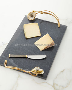 Brass <b>Dessert</b> Tray with Gold Plated Finished Rectangle Shape With Handles Perfect for Hotel Food Serving and Elegant Displays - Product Image 5