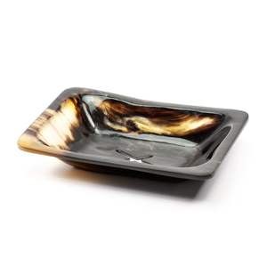 Bandeja Redonda de Cuerno Natural Hecha a Mano con Tacto Realista para Decoración de Hogar de Lujo y Exhibición en Mesa, Especial de Navidad - Product Image 1