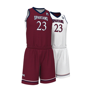 Ensemble uniforme de basket-ball réversible hommes maillot d'entraînement Shorts deux côtés équipe vêtements de sport respirant été 100% Polyester - Product Image 1