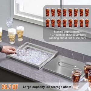 Frigorifero Portatile Commerciale in Acciaio Inossidabile da 40 Qt (14"L x 12"W x 18"H) - Perfetto per Cucina Esterna, Bar del Ghiaccio, Regalo Ideale - Product Image 2
