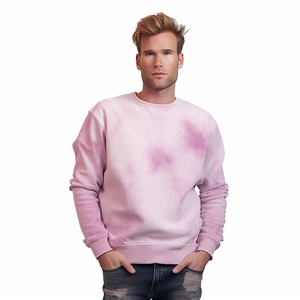 Sudadera de Cuello Redondo con Estampado Tie-Dye para Hombre, Corte Regular, Tejido de Algodón, Estilo Casual para Otoño - Product Image 1