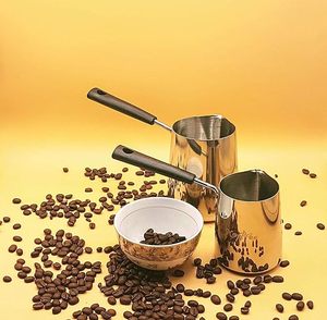 Cafetera Turca Árabe de Acero Inoxidable de 300 ml, Apta para Inducción, con Aislamiento Térmico, Utensilios para Café y Té - Product Image 4