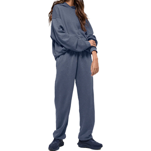 High Quality Custom Vintage Wash Hoodie & <b>Sweatpants</b> <b>Set</b> Women 2 piece <b>set</b> Acid Wash Fleece Tracksuit Oversized Streetwear OEM - Product Image 1
