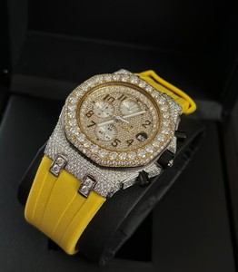 Montre entièrement sertie de diamants, mouvement automatique, fabrication artisanale de luxe, montres hip-hop entièrement serties de diamants, montres en moissanite VVS pour hommes - Product Image 2