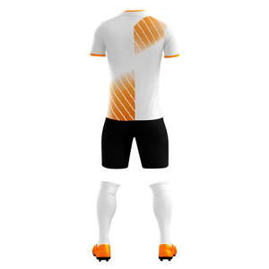 Camiseta de Fútbol de Manga Corta para Hombre, Degradado Blanco y Naranja, Cuello en V, Poliéster que Absorbe la Humedad, Ropa Deportiva para Todas las Temporadas - Product Image 2