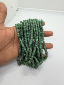 ลูกปัดพลอย AA Emerald Heishi รูปทรงยางรถยนต์ ขนาด 5-6 มม. ความยาว 16 นิ้ว ผู้ผลิต ผู้จัดจำหน่าย ขายส่ง ลูกปัด Heishi สำหรับทำเครื่องประดับ - Product Image 3