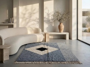 ART INDIA TEX Tapis berbère Beni Ourain authentique marocain fait main, à poils épais, avec envers antidérapant, lavable, pour la décoration intérieure, vente en gros - Product Image 3