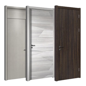 Porte en bois insonorisée et imperméable pour hôtel, placage PVC grain de bois, composite WPC, design minimaliste, salle de bain, salon, bureau - Product Image 1