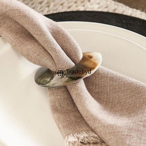 Anneau de serviette moderne en corne écologique, décoration de table de luxe faite à la main pour cadeaux Tradebyd - Product Image 2