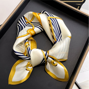 Premium Luxury Brand <b>Design</b> Hijab <b>Bandana</b> Digital Printed Satin Silk Scarf For Women Square Fashion Silk Scarves - Product Image 4