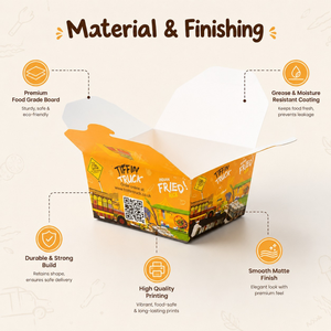 Disposable Biodegradable Kraft Paper Lunch <b>Box</b> | Printed Takeaway Fast Food Packaging Container for Sandwich <b>Burger</b> Meal <b>Box</b> - Product Image 6