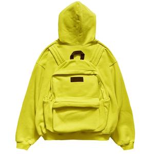 Venta al por mayor del fabricante de diseño personalizado logotipo Unisex algodón poliéster polar portátil mochila cremallera sudaderas con capucha - Product Image 5