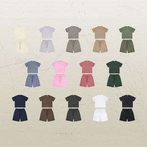 Ensemble short et t-shirt oversize pour homme, personnalisable avec logo, t-shirt et short délavés à l'acide pour homme - Product Image 4