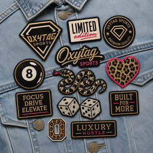 Patchs brodés Oxytag Sports à thermocoller, édition limitée, luxe, Hustle Focus Drive Elevate, décoration textile, prix abordable - Product Image 6
