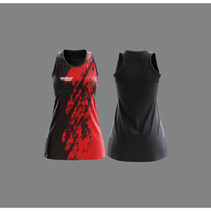 Ensemble de maillots de netball professionnels |   Uniforme de netball par sublimation avec logo, nom et numéro de l'équipe |   Polyester respirant - Product Image 1