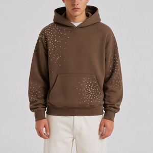 Sweat à capuche pour homme confortable, anti-rides, respirant, avec strass, qualité supérieure, prix de gros - Product Image 1