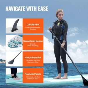 Tabla de SUP Inflable de 10.6 x 33 x 6 Pulgadas con Bomba, Aleta, Bolsa para Teléfono y Accesorios, 100% Impermeable, Set de Accesorios para Stand-Up Paddle - Product Image 4