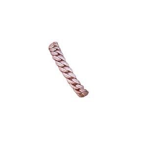 925เงินโรสโกลด์ชุบทอง VVS Moissanite ทำด้วยมือ10มม. เชื่อมโยงคิวบาสำหรับสร้อยข้อมือได้รับการรับรองสไตล์ฮิปฮอปแร็ป - Product Image 1