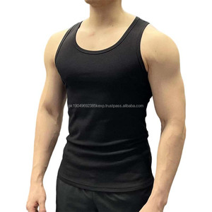 Pack of 3 Custom Logo Muscle Sleeveless <b>Vest</b> Plus Size Ribbed Tank <b>Top</b> Fitness Men's Tank <b>Top</b> - Product Image 1