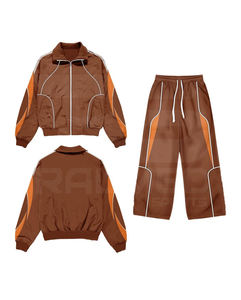 Survêtement 100% nylon 2 pièces, pantalon et veste à capuche, logo DTF, lignes réfléchissantes en mesh à l'intérieur, coupe-vent - Product Image 4
